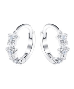 Flower Silver Huggies Earring HO-2680